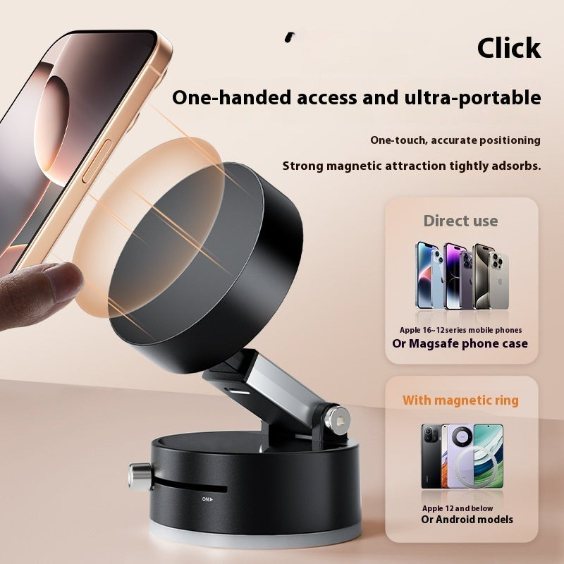 Foldable Magnetic Car Phone Holder with Suction Mount
