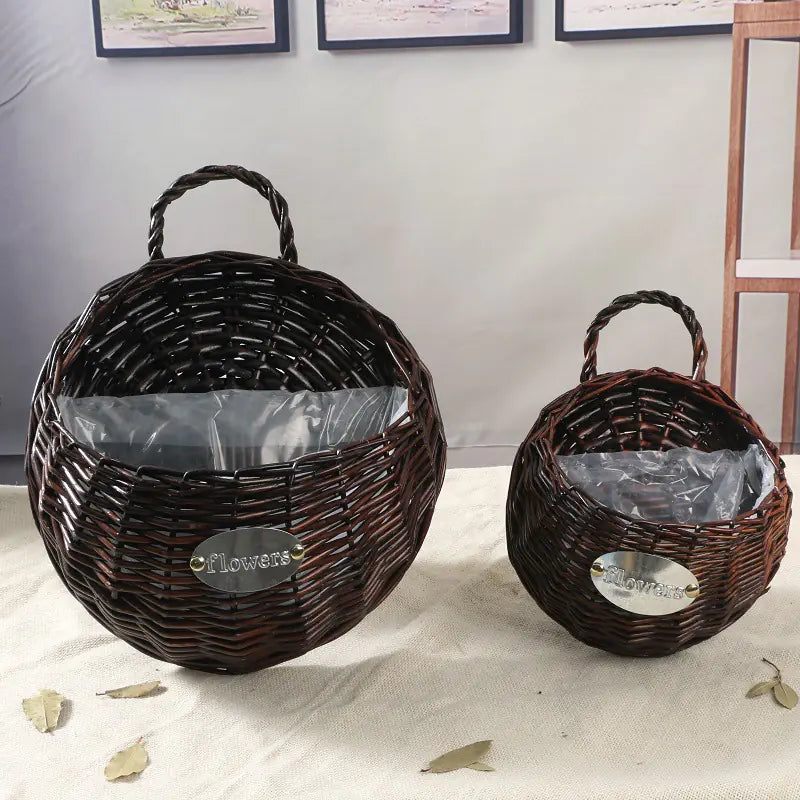 Handwoven Plant Display Wall Basket