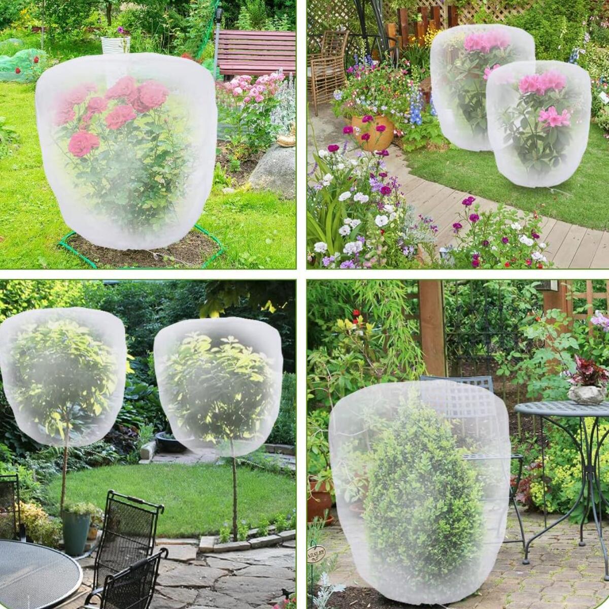 Tomato Cage Square Kit Garden Bird Netting Plant Cover With Zipper And Drawstring