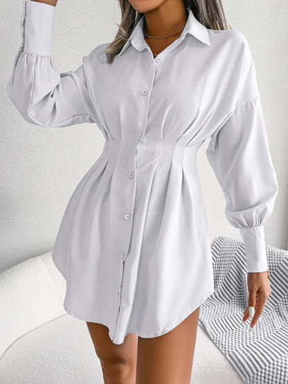 Lantern Sleeve Asymmetric Dress
