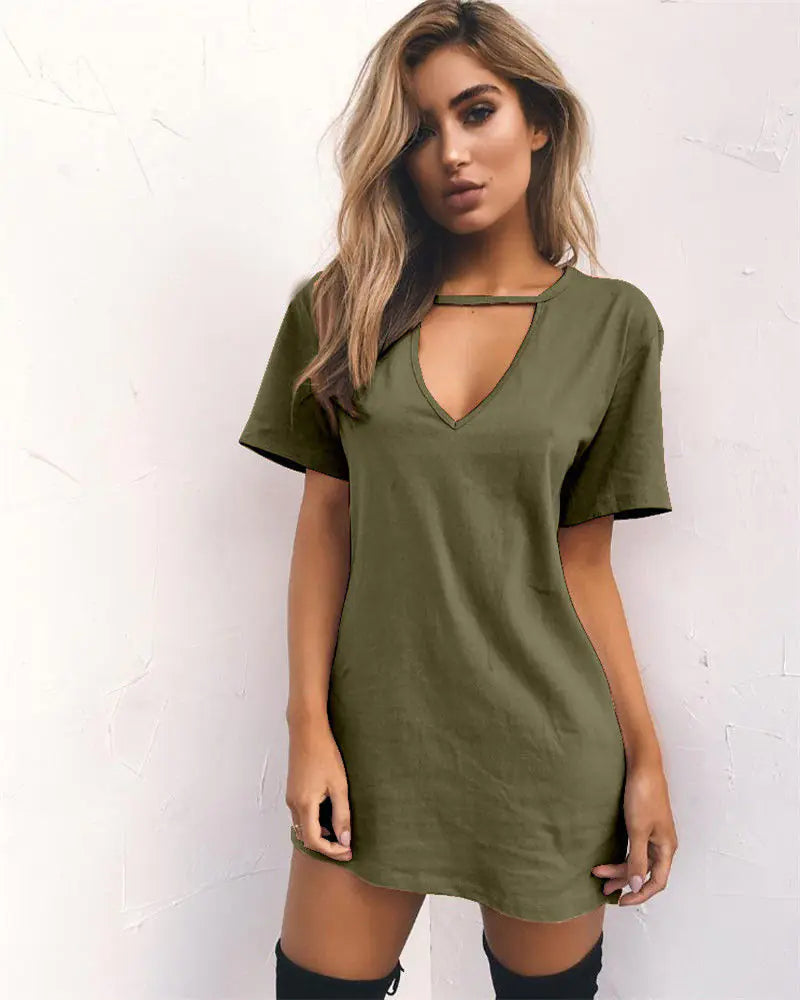 Relaxed Fit Short Sleeve Dress
