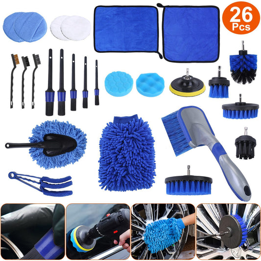 26-Piece Car Detailing Brush & Cleaning Kit