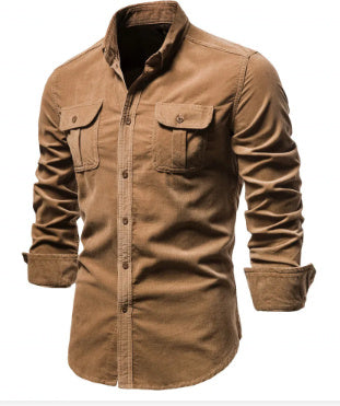College-Style Long-Sleeve Shirt for Men