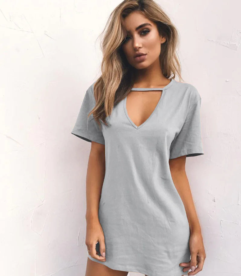 Relaxed Fit Short Sleeve Dress