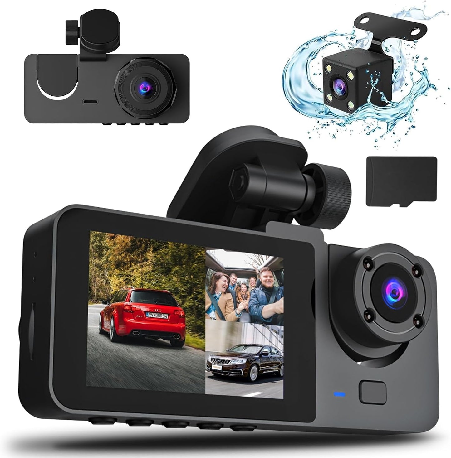 1080P 3-Way Car Camera
