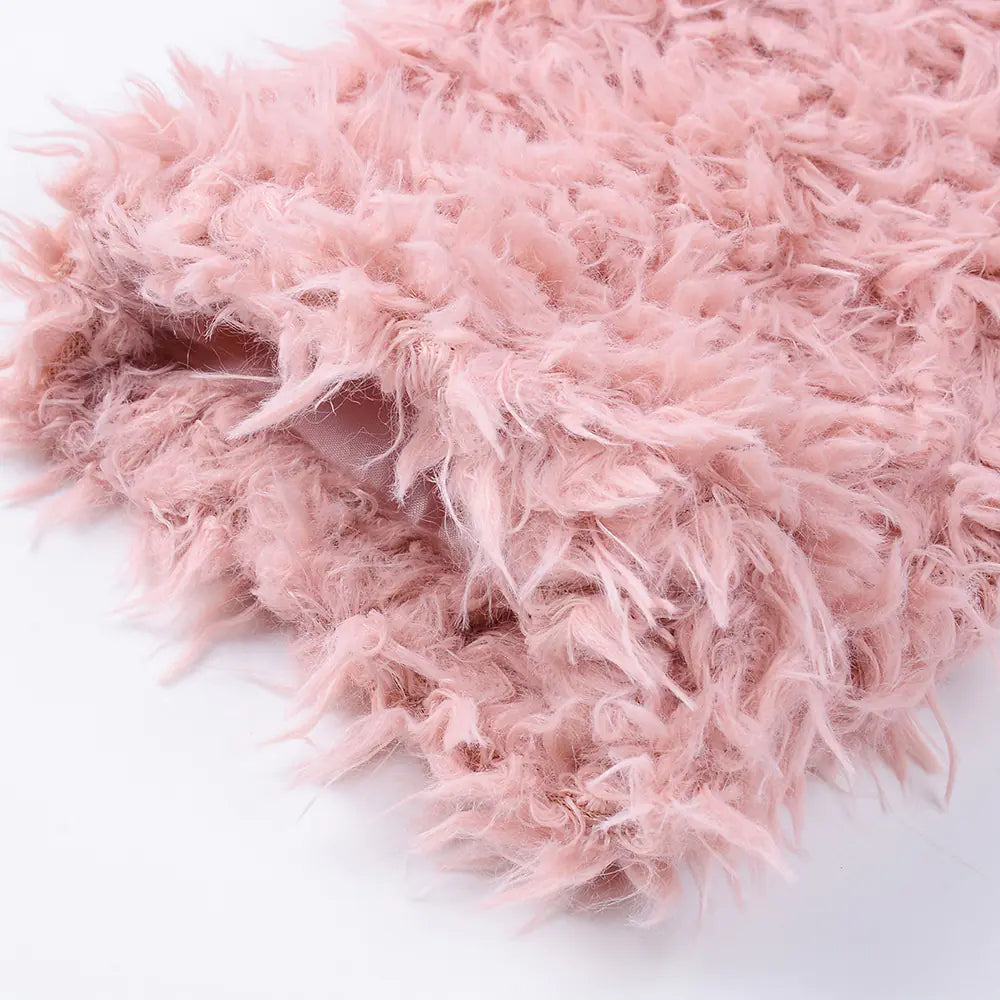 Chic Long Faux Fur Coat - Women's Winter Elegance