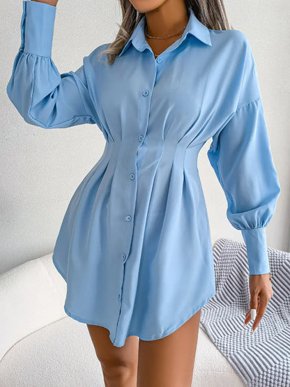 Lantern Sleeve Asymmetric Dress