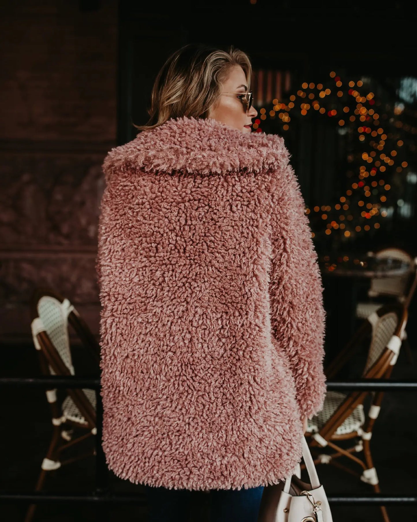 Chic Long Faux Fur Coat - Women's Winter Elegance