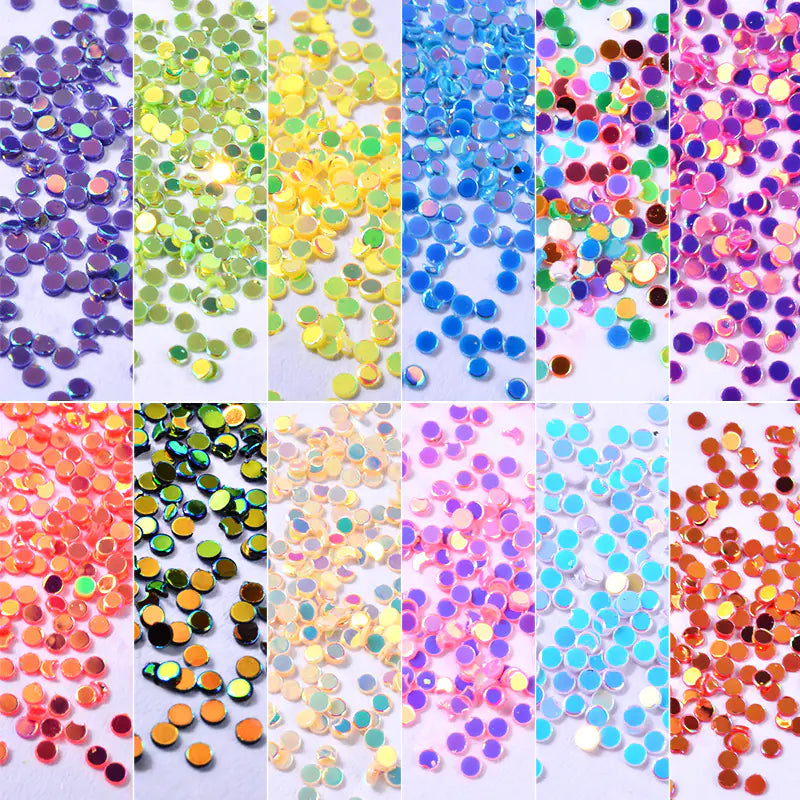 SparkleGrid Colorful Nail Sequins