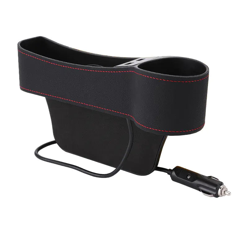Car Accessory Holder with USB Chargers and Cup Storage