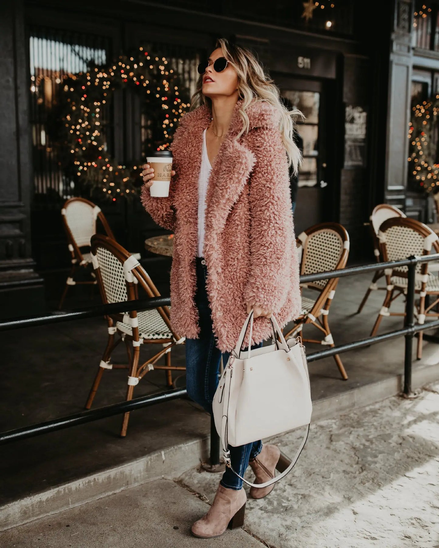 Chic Long Faux Fur Coat - Women's Winter Elegance