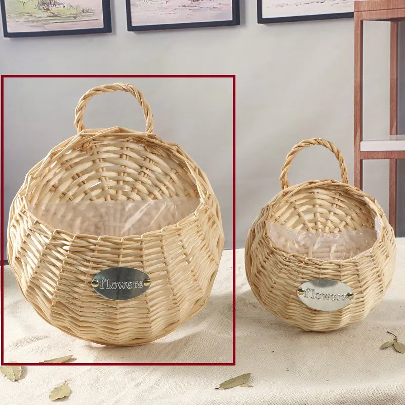 Handwoven Plant Display Wall Basket