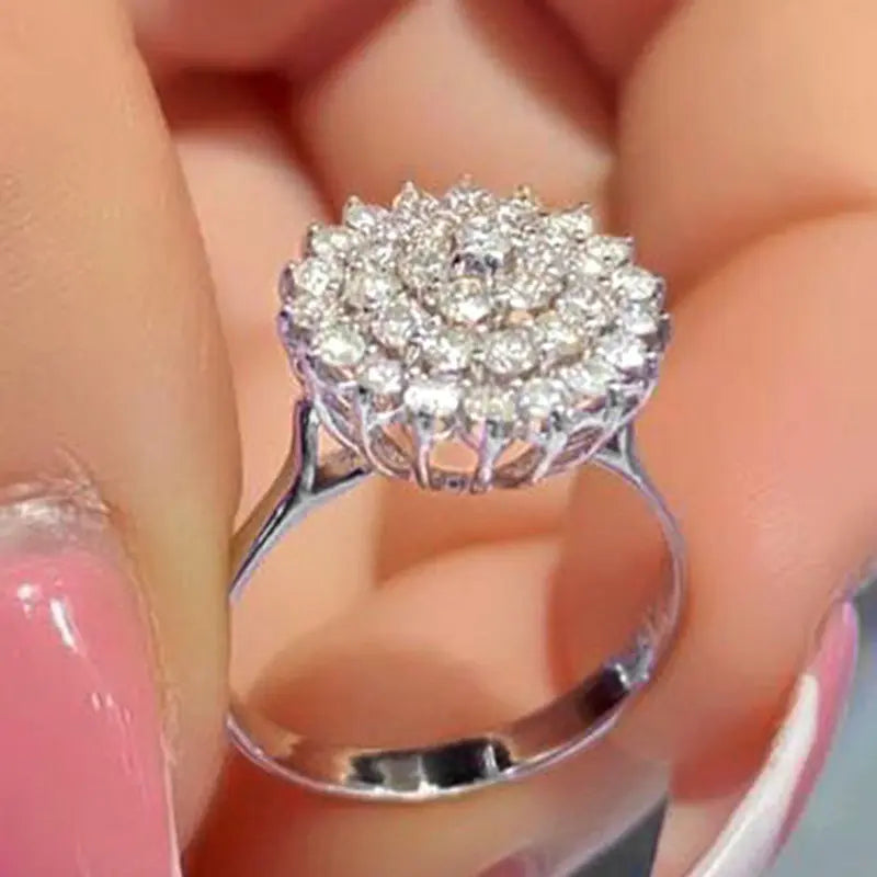 Modern Geometric Diamond Statement Ring